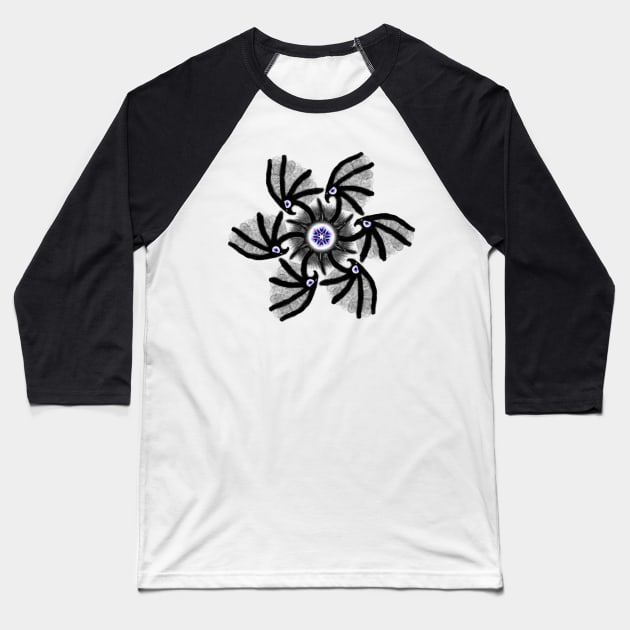 Eye of the Black Star Baseball T-Shirt by PifflesPieces